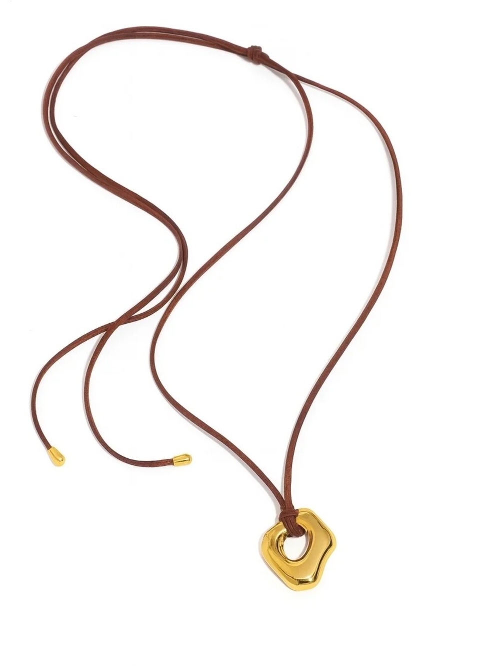 Dannijo Gold Necklace on Brown Cord
